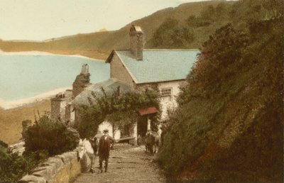 Clovelly, cabaña de rosas de English Photographer